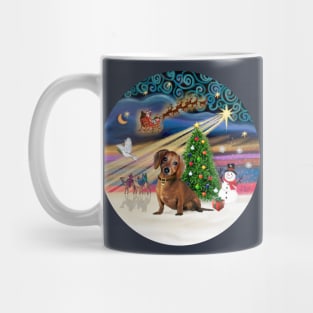 "Christmas Magic" with a Sweet Brown Dachshund Mug